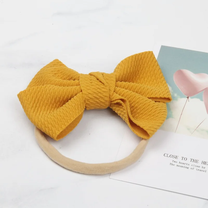 baby Headband Handmade Solid Knot Flower corn kernels Hair bows Kids Elastic Nylon Soft Hair Bands baby girls Hair Accessories