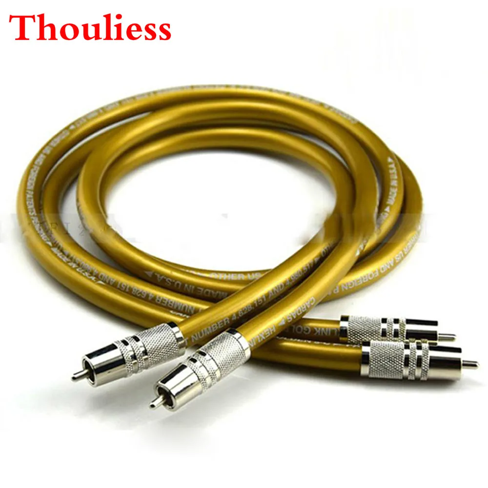 

Thouliess Pair HIFI Rhodium Plated RCA Plug Cardas HEXLINK GOLDEN 5C Audio 2RCA Male to Male interconnect cable