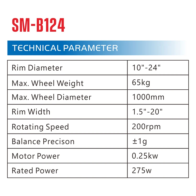 SM-B124 WHEEL BALANCER with rubber cover