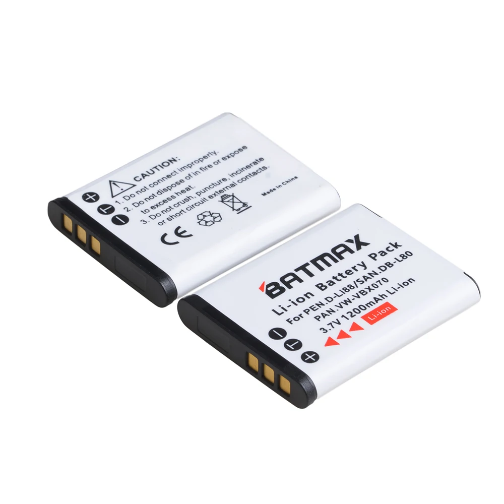 Batmax D-Li88 DB-L80 VW-VBX070 بطارية ل سانيو VPC-CG10 VPC-CG20 ل بنتاكس VPC-CG88 CG100 P70 البطارية