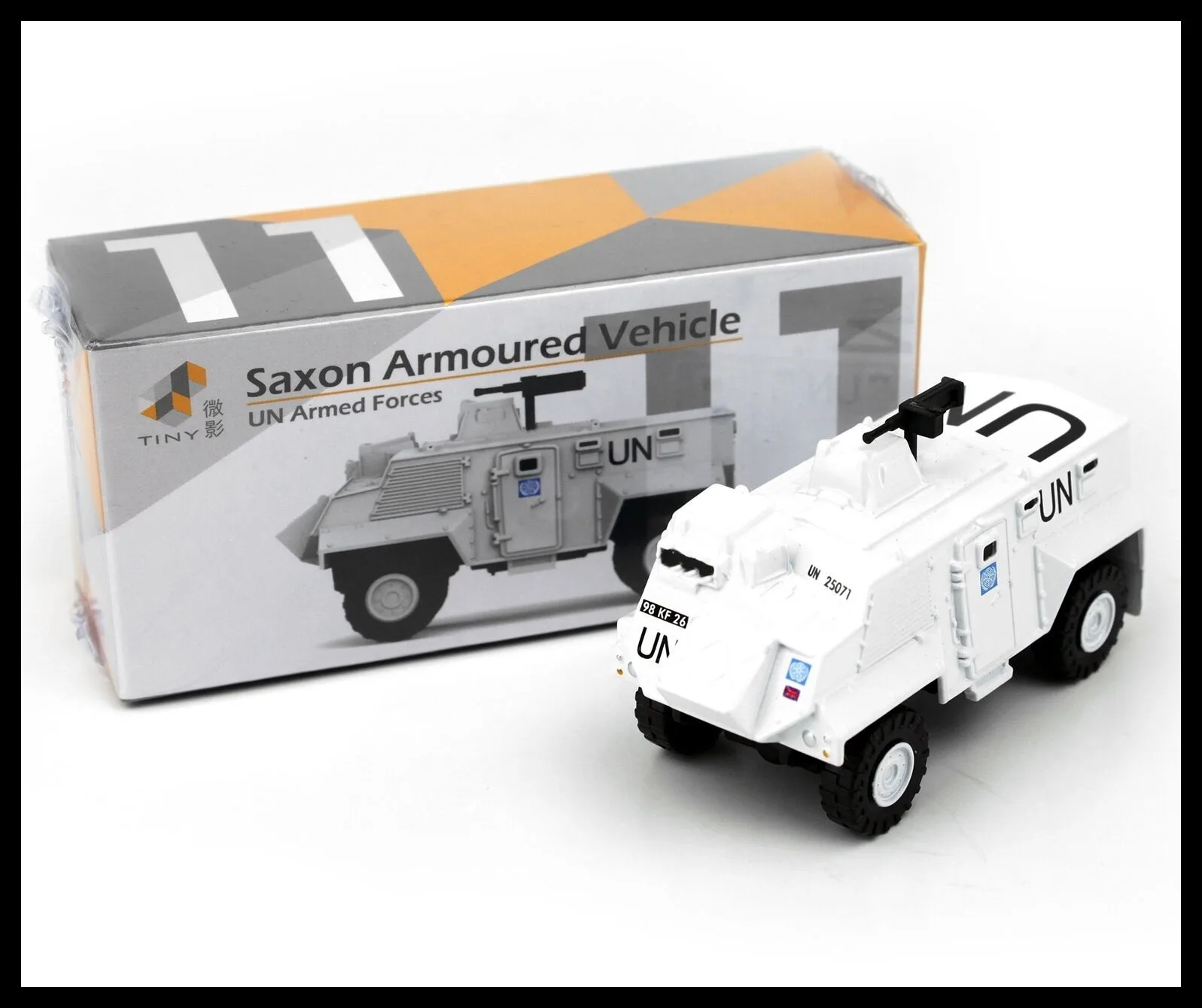 New Tinny Saxon Armoured Vehicle UN Armed Forces Diecast Alloy toy Car For Collection Gift