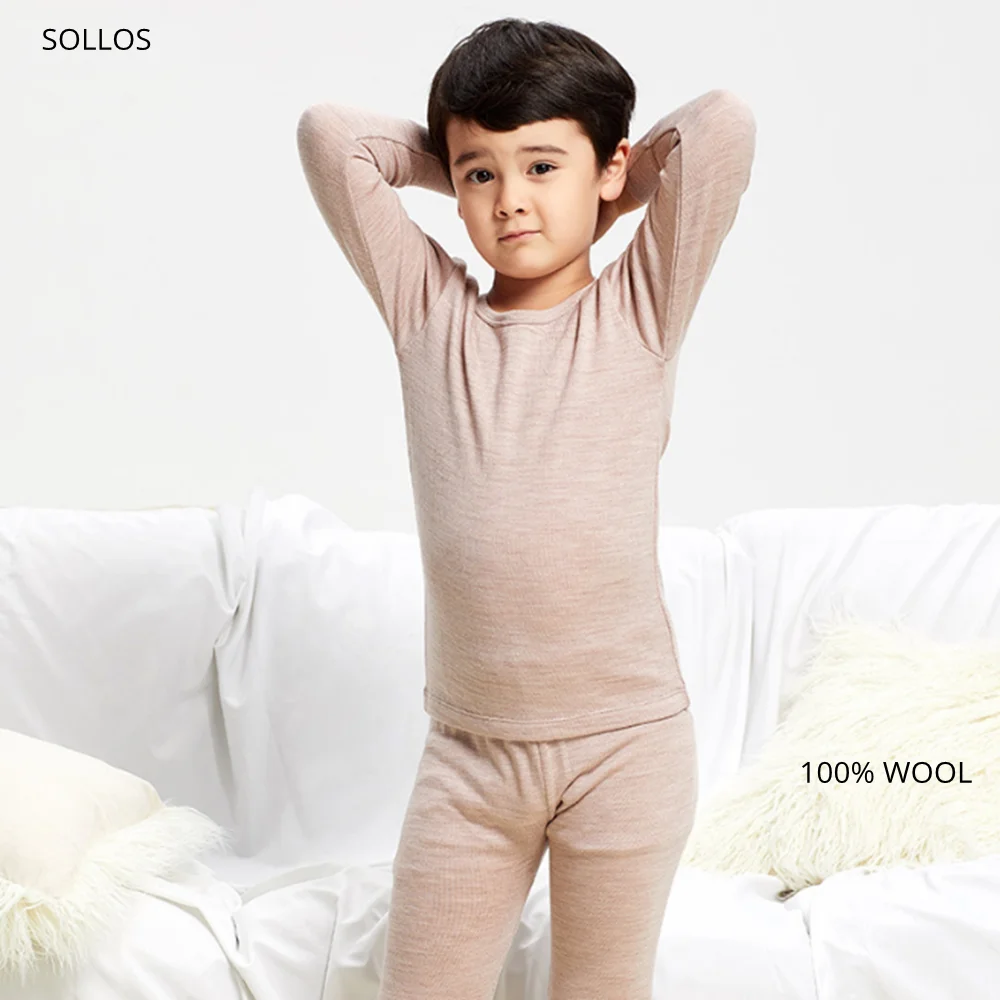 

100% wool merino winter thermal for kids clothes girls sweater boys sleepwear pijamas outfits girl christmas pajamas boy outfit