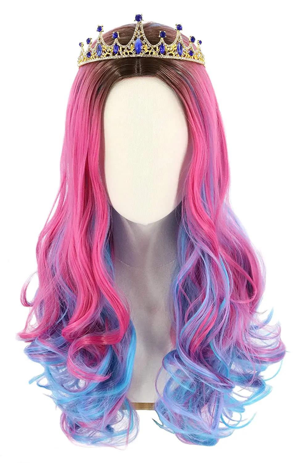 

Descendants 3 Women Audrey Wig Mixed colors Synthetic Hair Cosplay Costume Wigs + Free Wig Cap