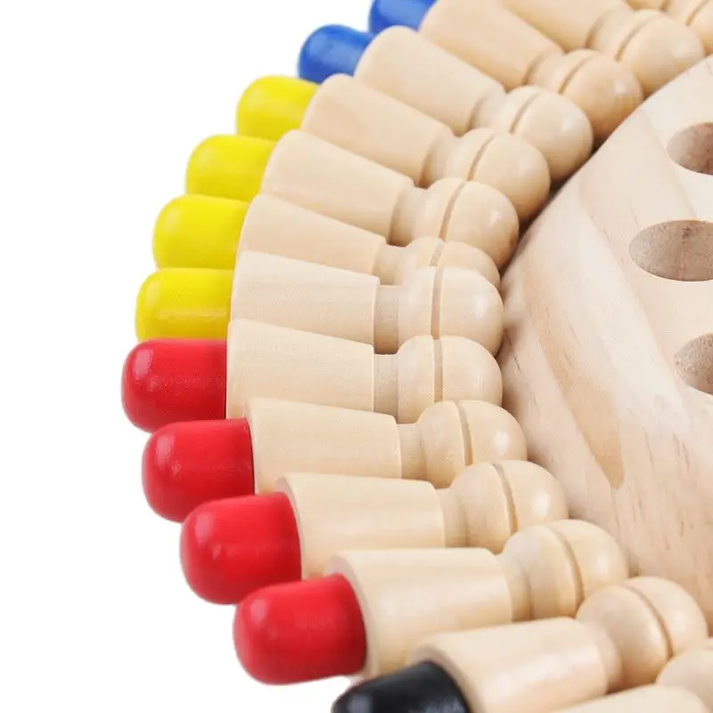 Kids Wooden Memory Match Stick Chess Fun Color Game Board Puzzles Educational Toy Montessori Cognitive Learning Toy for Children