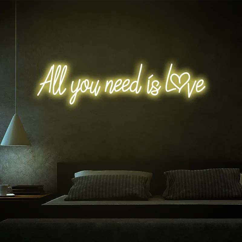 All you need is Love Neon Sign Bedroom Custom Led Light Sign Wall Art Romance Wedding