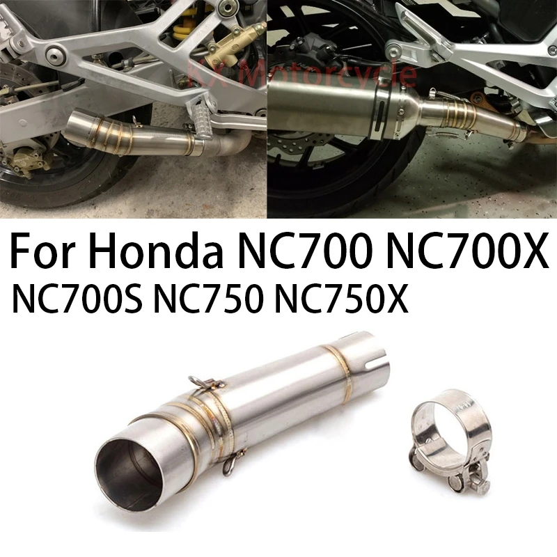 

For Honda NC700 NC700X NC700S NC750 NC750X 51mm Motorcycle Exhaust Middle Mid Link Pipe Muffler Tube Escape Slip On