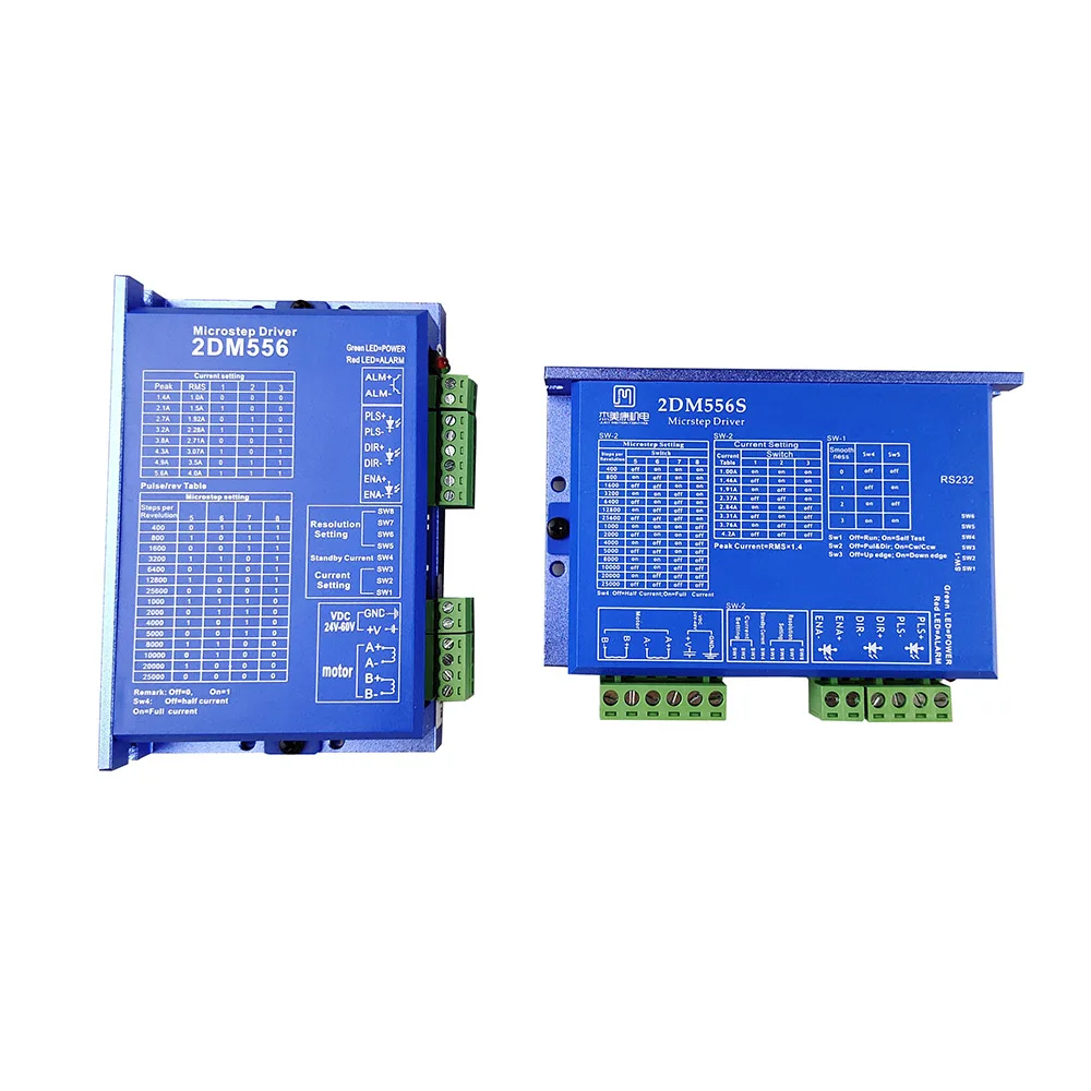 

JMC two-phase stepper motor driver 2DM556/2DM556s with NEMA57/86 stepper motor 250KHZ frequency 36V 5.6A motor speed driver