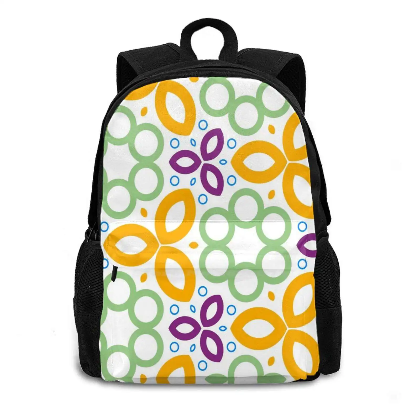 Creative Circle Decoration Seamless Colorful Repeat Pattern School Bags For Teenage Girls Laptop Travel Bags Circle Line