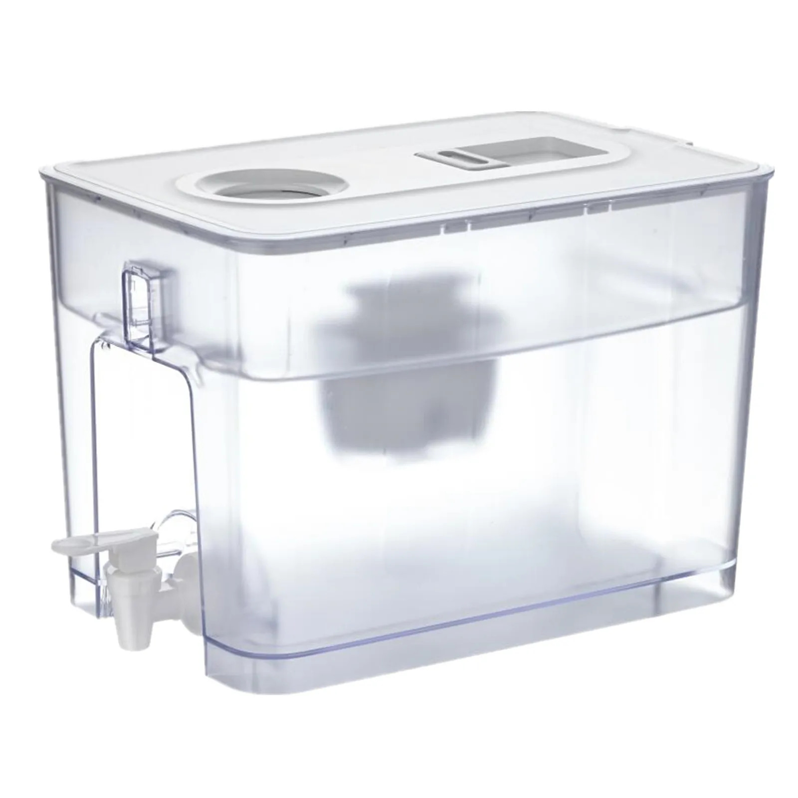 Owiara四角い水フィルターピッチャー、1つのフィルター、活性炭フィルターの有効化、特大、白