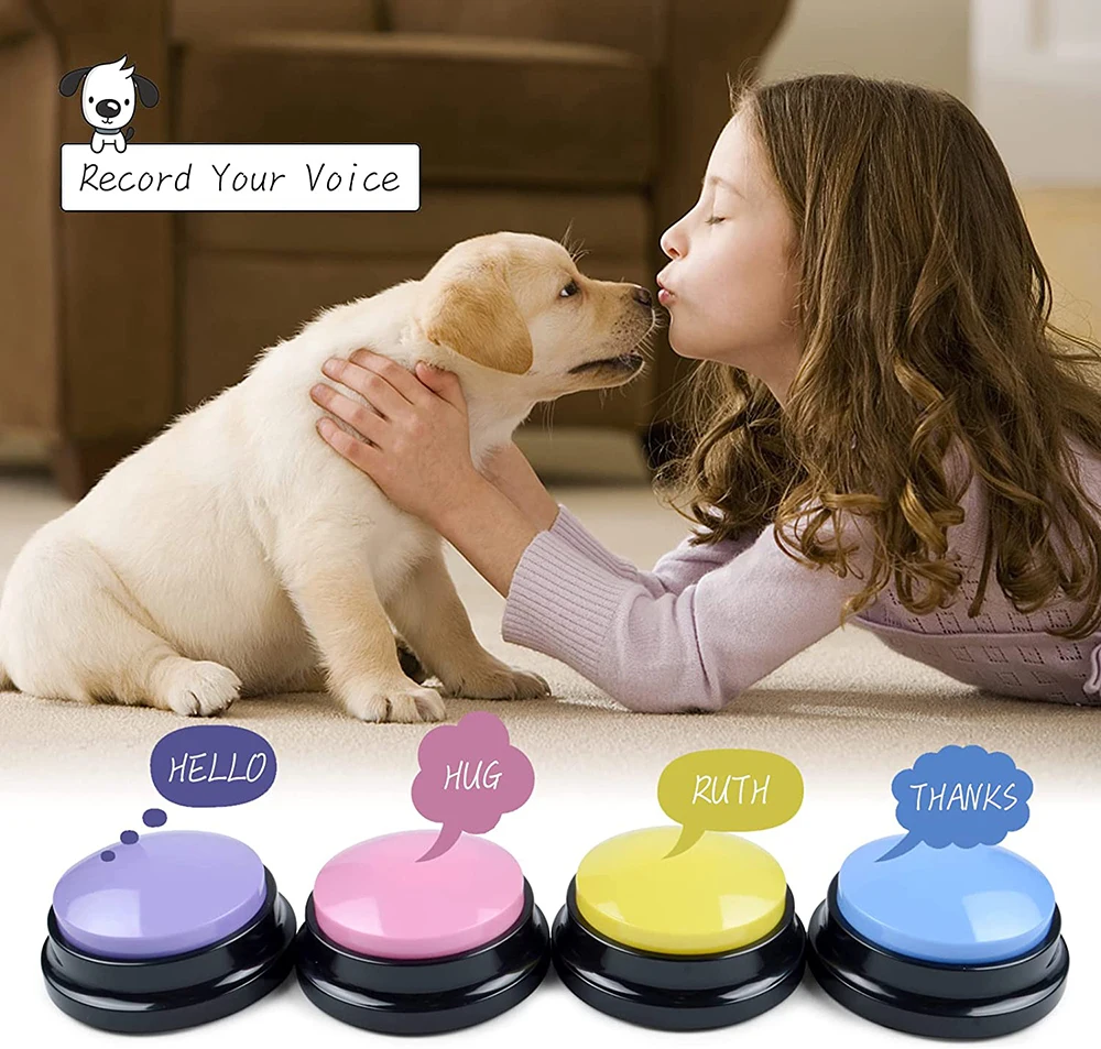 

Recordable Buttons for Dog, Dog Buttons Recordable Button, Custom Easy Button Record & Playback Any 30s Message Answer Buzzer