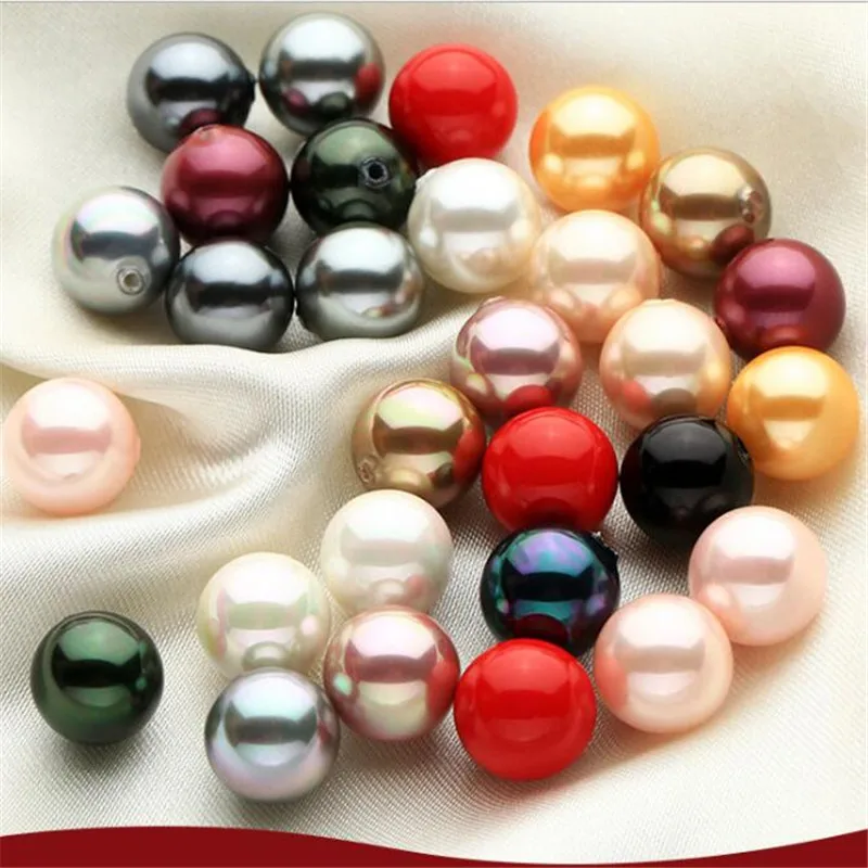 Shell Pearl Red Pink Losse Beads Diy Accessories Jewelry Beads Wholesale Accesories Bracelet Making Kit 4-12mm Round 15\