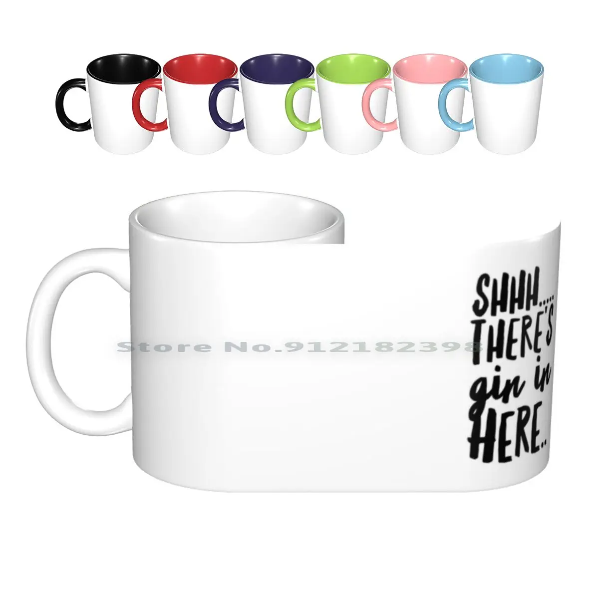 Gin... Ceramic Mugs Coffee Cups Milk Tea Mug Gin Shh Gin In There Drink Drunk Booze Gin Coffee Tea Hot Chocolate Latte Slogan