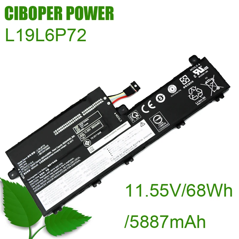 

CP Laptop Battery L19L6P72 68Wh L19C6P72 5B10W13960 5B10W13961 For ThinkPad P15v 1st Gen 20TN 20TM 20TQ 20TR T15p 1st Gen