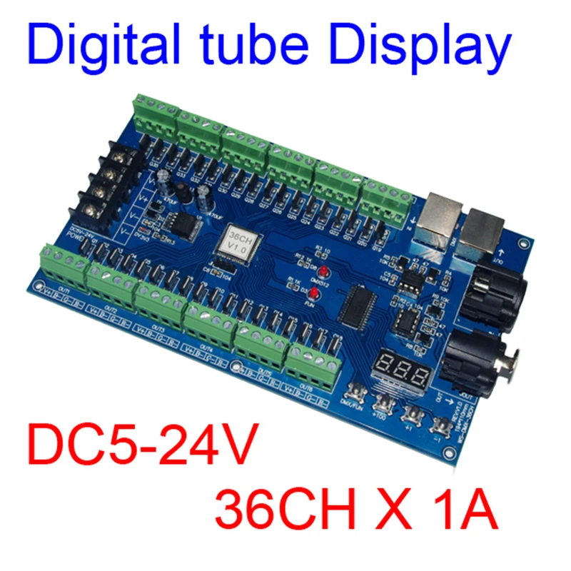 Imagem -02 - Decodificador Dmx 36 Canais com Saída Rgb Driver Dmx512 com Pinos de Controle de Intensidade 536v