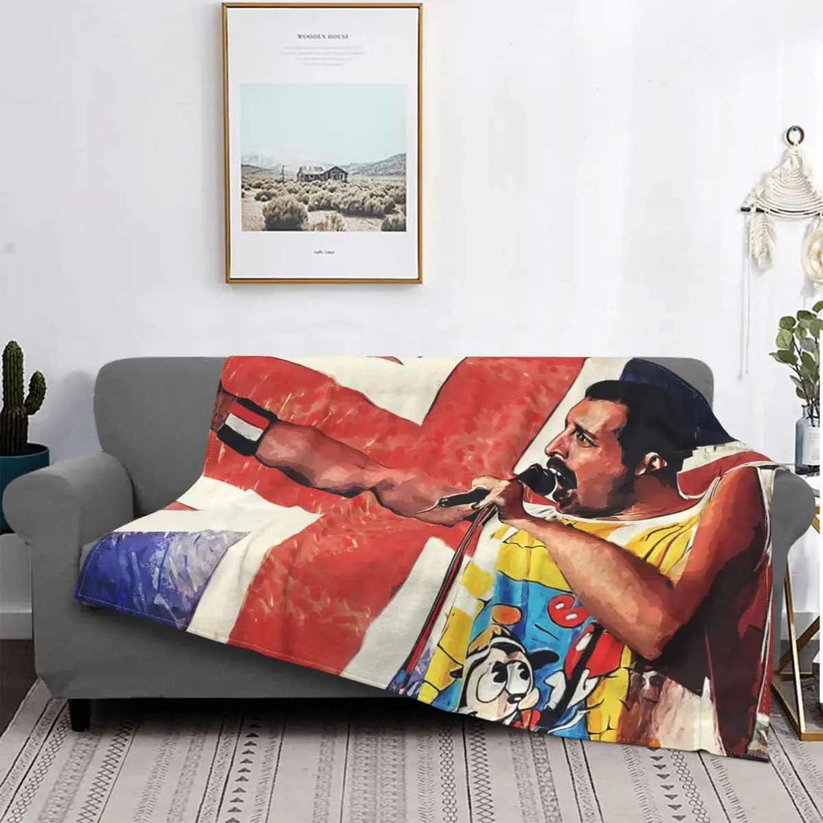 

Freddie Mercury Blankets Fleece Decoration Ultra-Soft Throw Blankets for Bedding Bedroom Plush Thin Quilt