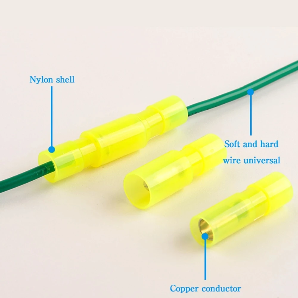 Translucent Bullet Terminals Crimp Connector Female Male Insulating Joint Wire Connector Electrical Crimp Terminal FRFNY+MPFNY