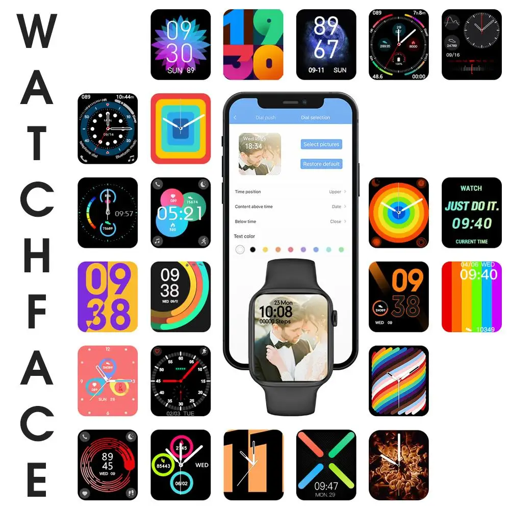 Vai! Originale IWO W27 Pro W37 Pro W27 MAX Smart Watch Serie 7 Uomo Donna Chiamata Bluetooth Ricarica wireless Quadrante personalizzato Smartwatch