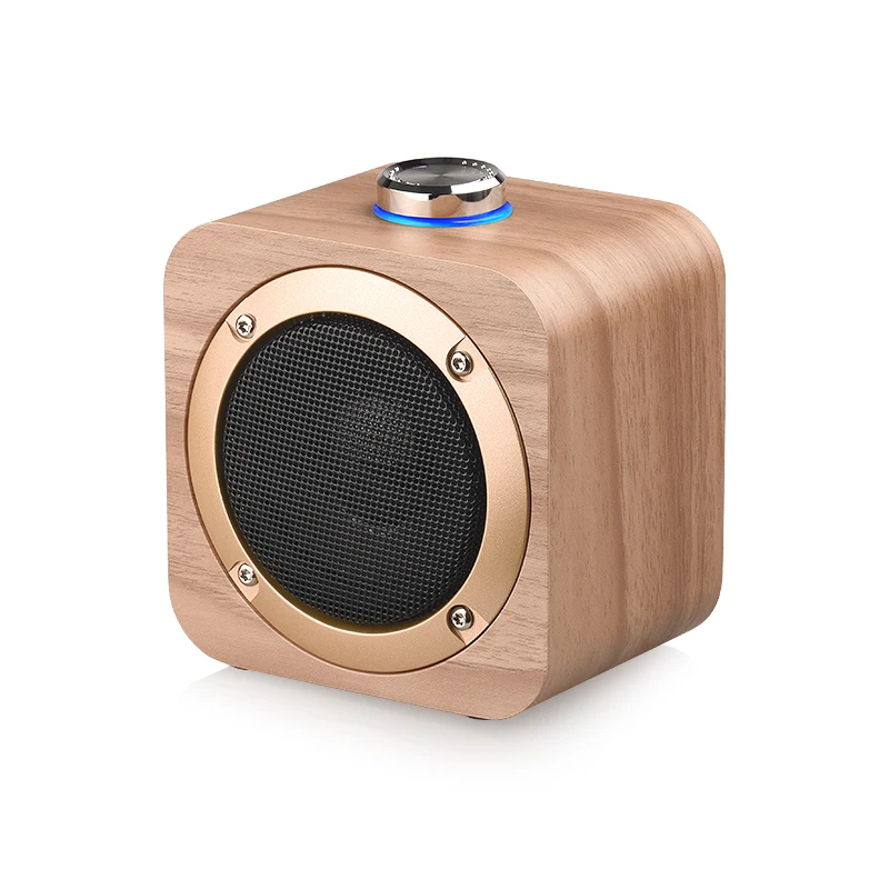 

Vintage Wooden Mini Portable Wireless Bluetooth Subwoofer Speaker Stereo Rotating Button Phone TWS Connected Wireless Bluetooth