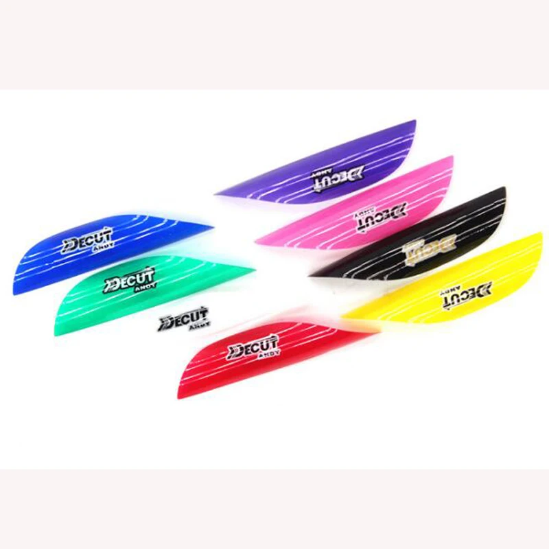 

50pcs Archery Spin Vanes Spiral Feather Right Wings 1-3/4 Fletches Arrow Shaf DIY Tools With Tape Arrow Accessories