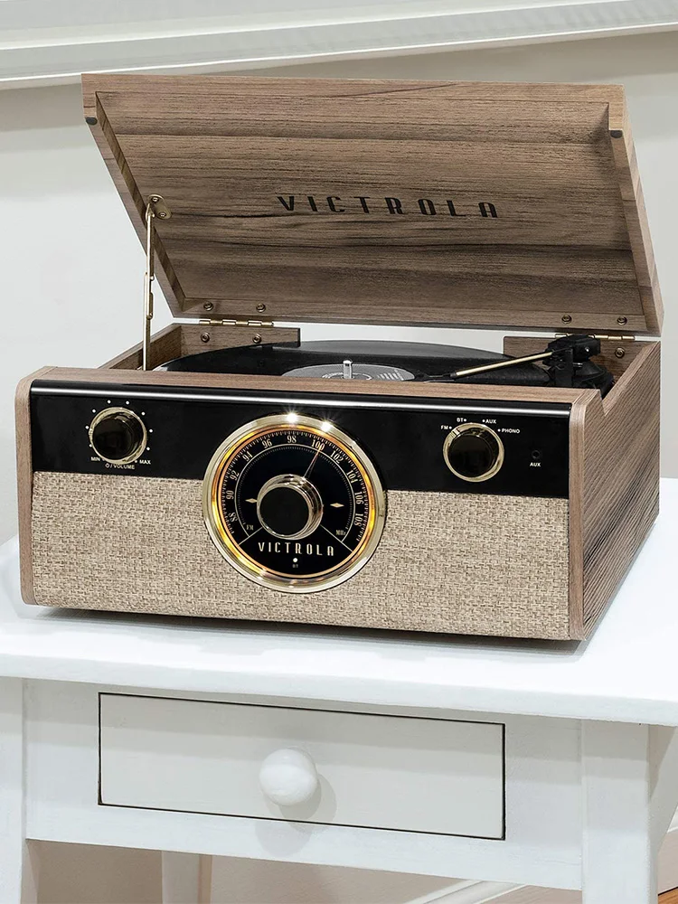 new American Victrola multifunctional European-style vinyl record player radio bluetooth audio retro phonograph record player