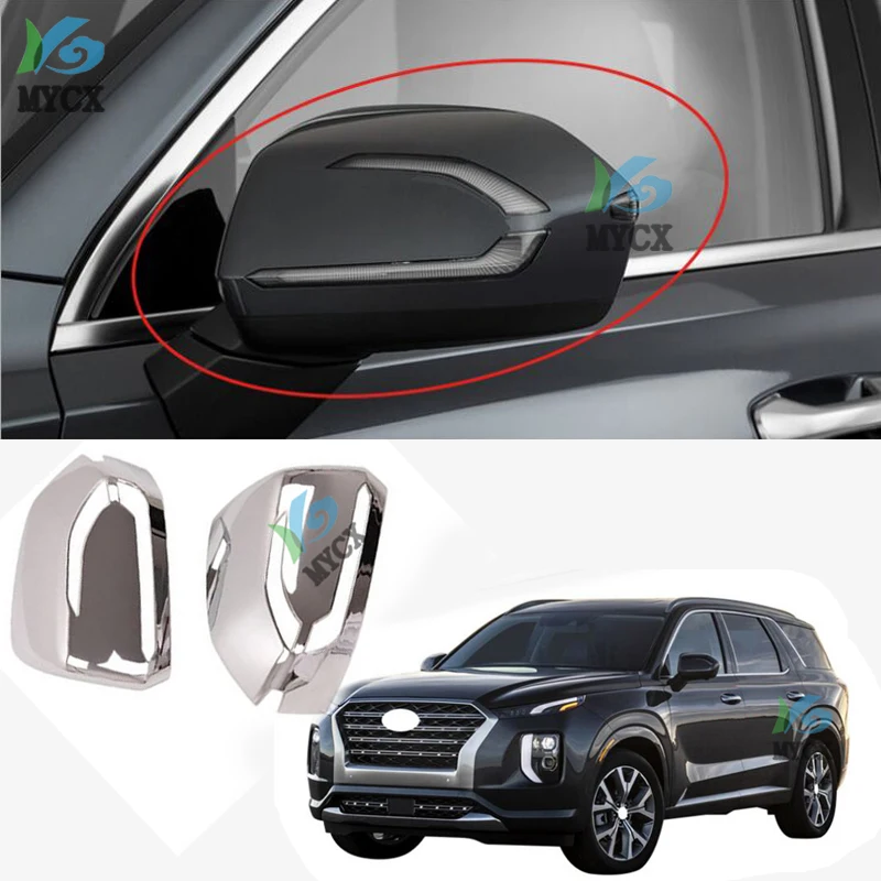 For Hyundai Palisade 2019 2020 ABS chrome Car Side Door Rearview Mirror Protect Frame Cover Trims Car Styling Accessories