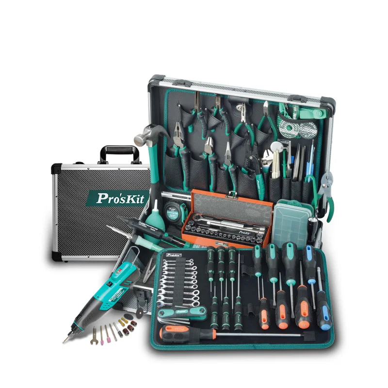 Imagem -02 - Repair Toolbox 97 em Combinação Ferramenta Eletricista de Soldagem Ferro de Solda Chave de Fenda Faca Tesoura Instrumento Proskit-pk1990h