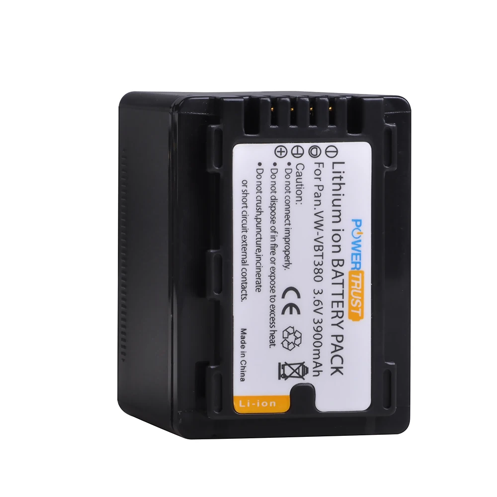 1Pcs 3900mAh VW-VBT380 VBT380 VW-VBT190 VBT190 Battery + LCD USB Charger for Panasonic HC-VXF999, HC-VXF990, HC-VX870, HC-VX989