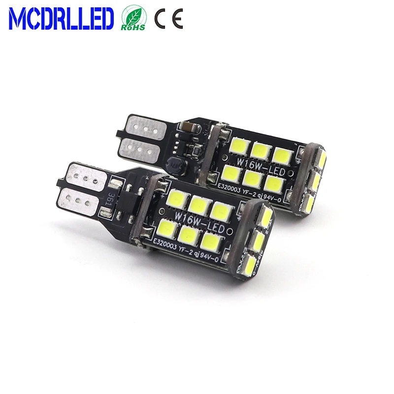 Mcdrlled 2PCS T10 W5W 194รถ LED ไฟย้อนกลับ2835SMD 3W สีขาวไฟสัญญาณเบรคอัตโนมัติแหล่ง12V