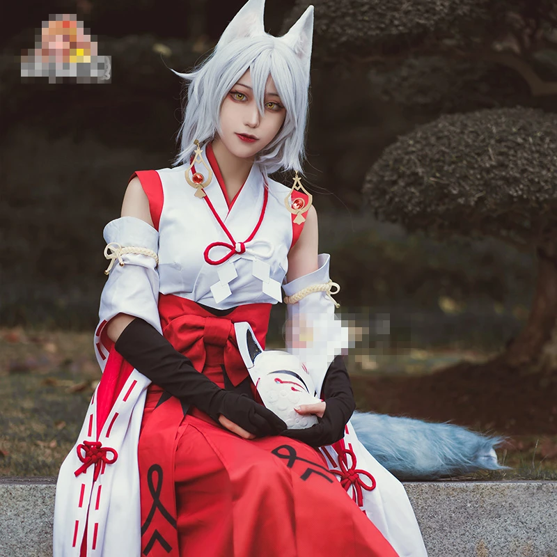 Anime Fox Fairy Cosplay Game Genshin Impact Kitsune Saiguu Costumes Halloween Tops Pants Ears Tail Accessories Suits Adult Women