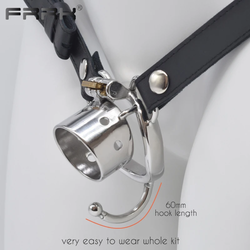 FRRK Small Penis Rings Stainless Steel Male Chastity Cage Sexual Wellness Bondage Cock Belt Lock Devices BDSM Sex Toys for Men