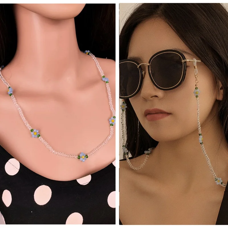 Crystal Beads FNecklace Chains eye Glasses Hanging Decoration Face Mask Hanger Beads SunGlasses Chain Decor