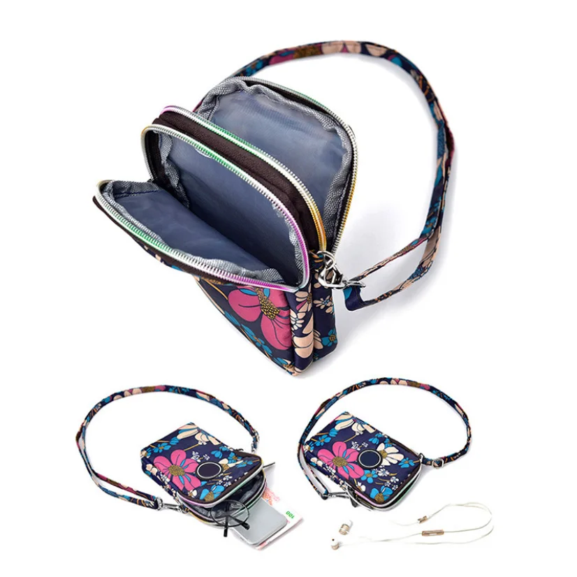 Flower Printed Handbags For Women Crossbody Bag Ladies Wallet Phone Shoulder Bag Purses And Handbag Sport Shoulder Bag