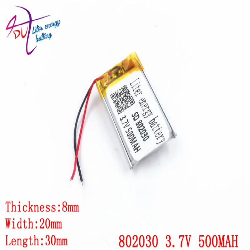 

Best Battery Brand 802030 082030 500mah 3.7v Lithium Polymer Battery Mp3 Mp4 Gps Small Toys