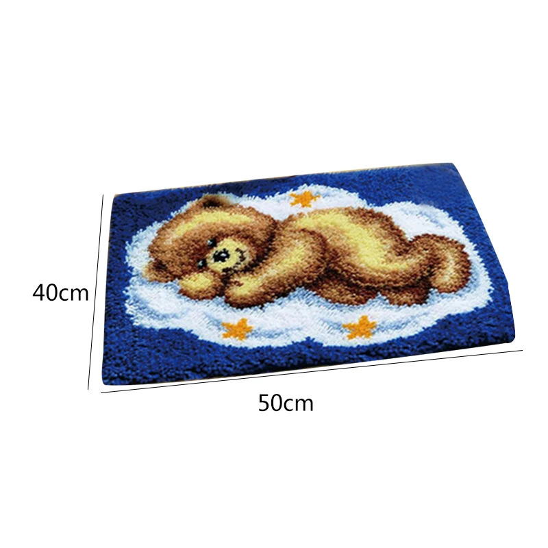 NUBECOM Cartoon Bear DIY Segment Embroidery Materials Latch Hook Carpet Embroidery Latch Hook Rug Kits doe het zelf Supplies