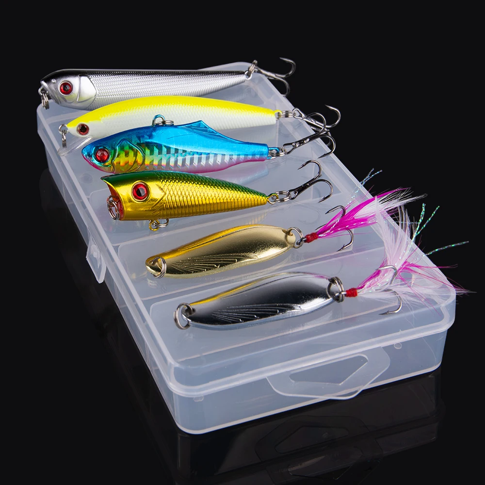 

Goture 6pcs/lot Fishing Lures Set Minnow VIB Spoon Pencil Lure For Freshwater Fishing