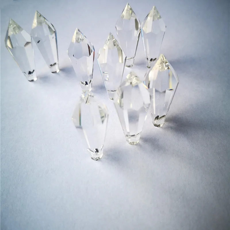 Top Quality 6pcs/lot Clear K9 Crystal Glass Suncatcher Prisms U-Icicle Drops Chandelier Pendants For Birthday Topper Decoration