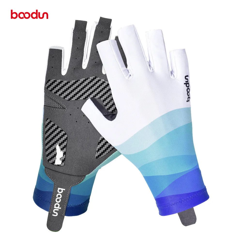 Boodun Cycling Bike Half Short Finger Gloves Shockproof Breathable MTB Road Bicycle Gloves Men Women Sports Cycling Equipment