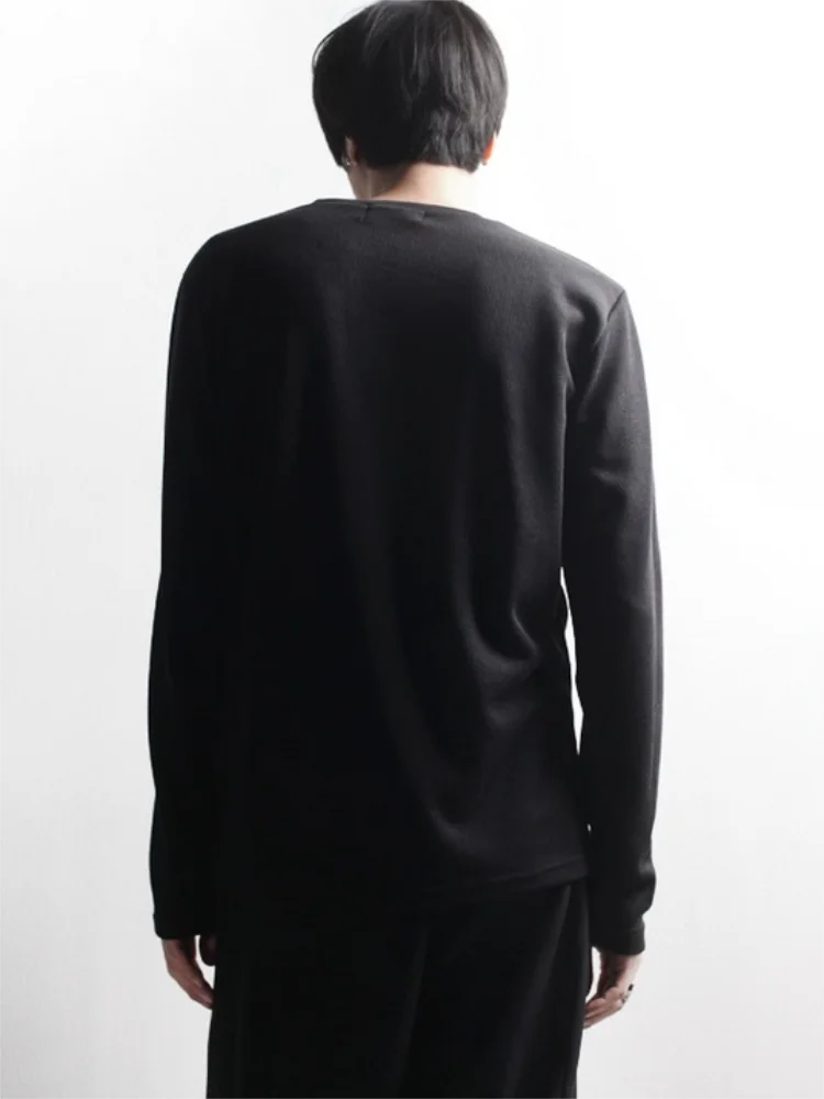 

Men's Long Sleeve T-Shirt Spring And Autumn New Comfortable Leisure Pure Color Simple Versatile Round Collar Large Size T-Shirt