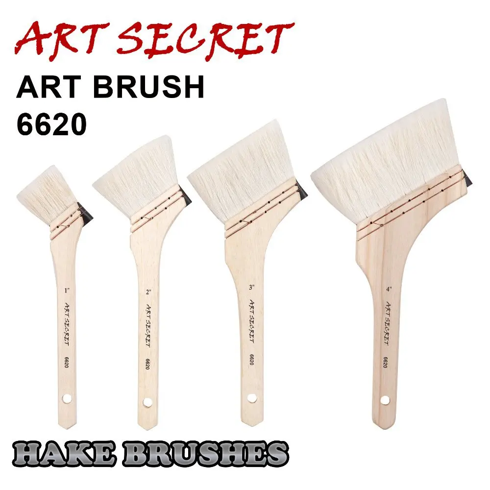 Artsecret Slant Paint-Brush 6620 Fine Goat Hair Wooden Handle Oil Acrylic Art Supplies Tools For Wall Cloth Painting Floor Door