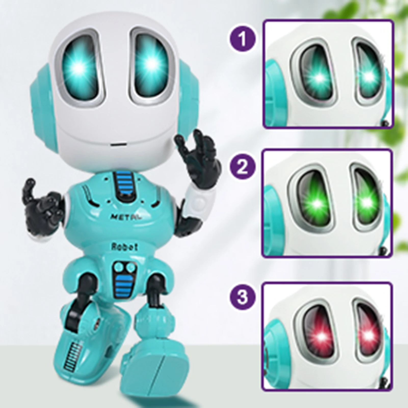 Giocattolo robot parlante intelligente Giocattolo elettrico USB fai-da-te Occhi LED colorati Robot intelligenti Regali Giocattoli per bambini