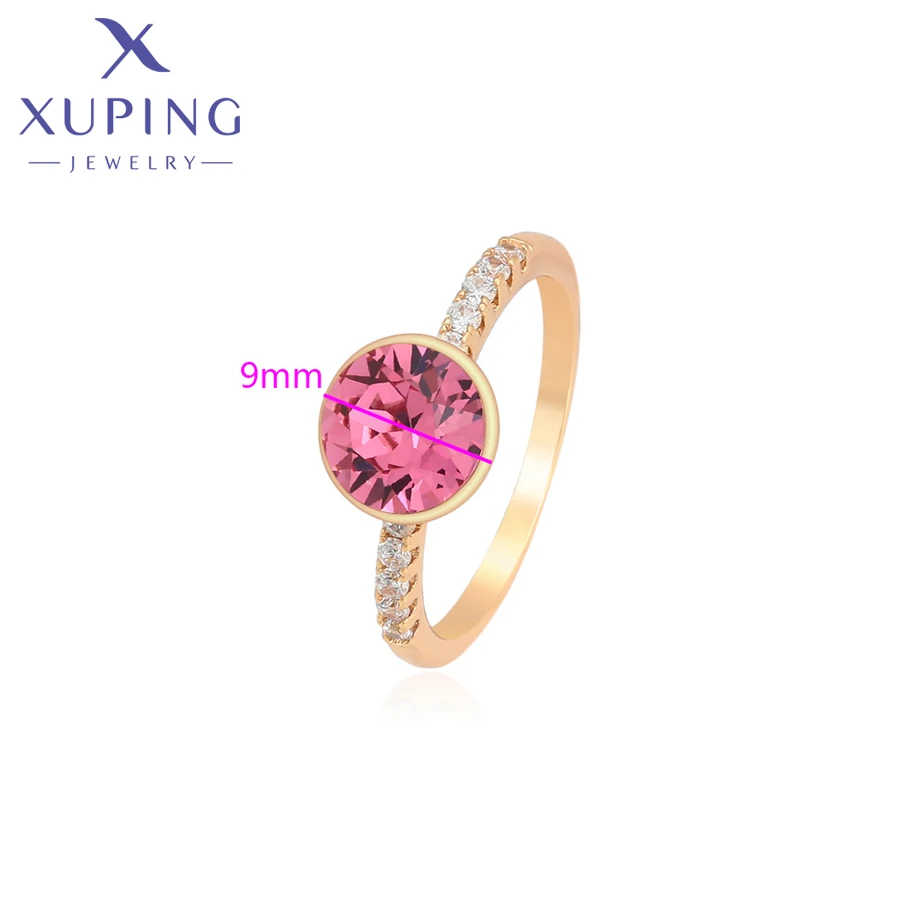 Xuping Jewelry Elegant Charm Simple Fashion Round Shaped Crystal Ring of Simple Style for Women 610386532