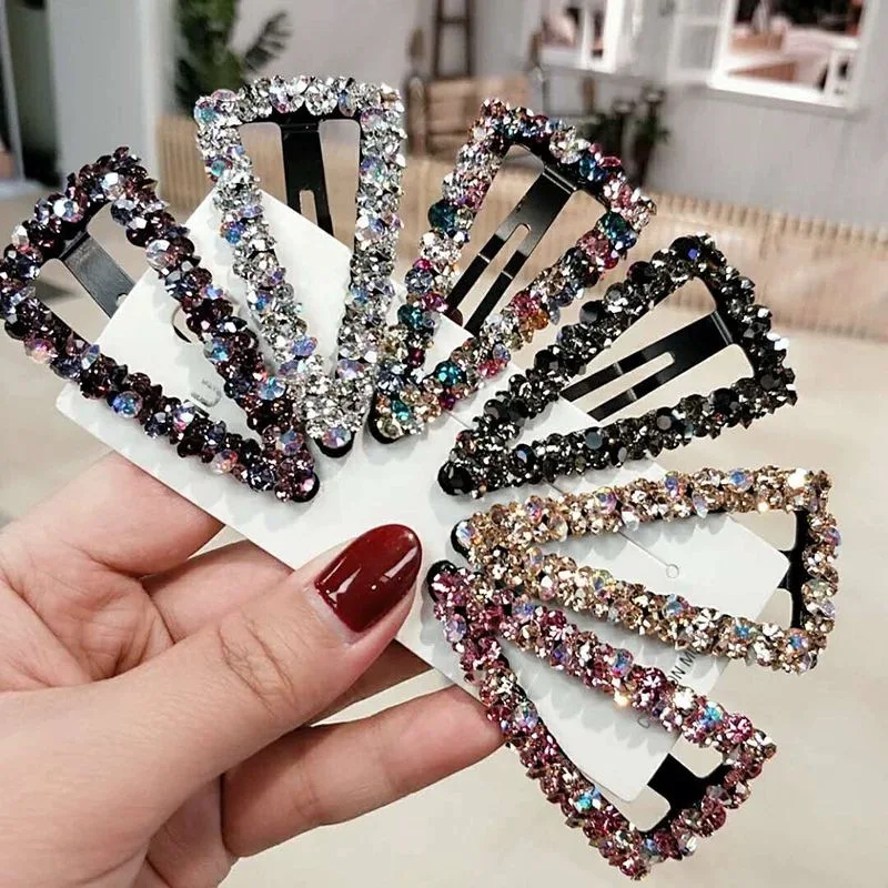 Fashion Girl Hair Claw Geometric Imitation Pearl Hairpin Crab Retro Heart Shape Crystal Hair Clips Hair Accessories for Women