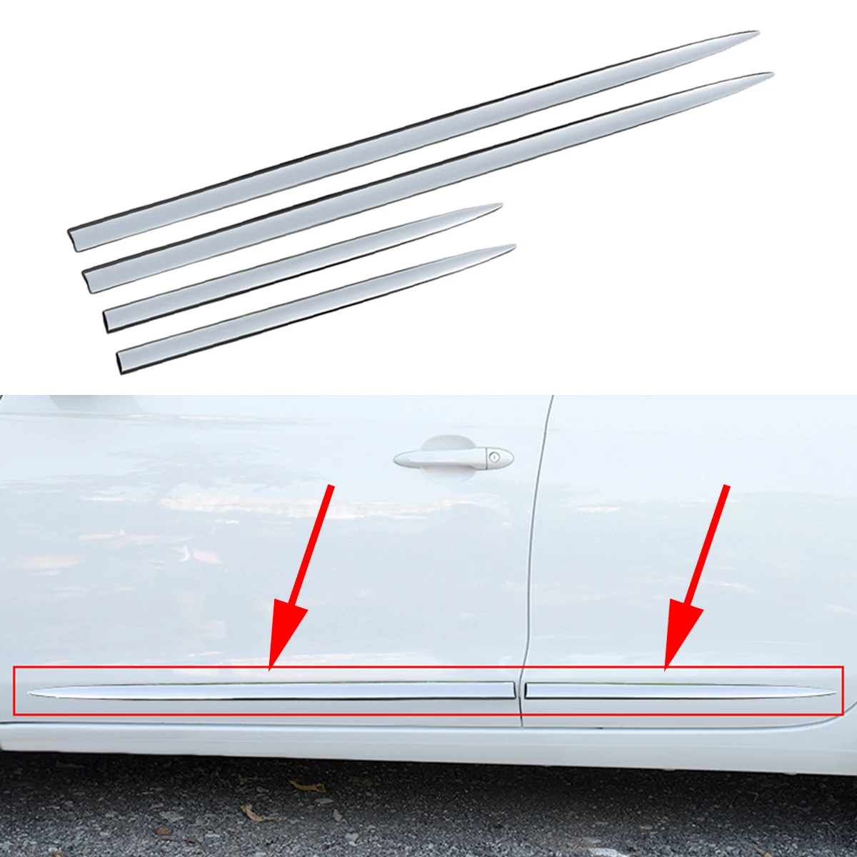 Chrome Accessories For Mazda 2 Demio 2015-2018 Door Body Side Molding Portector Cover Trim Stripes Garnish