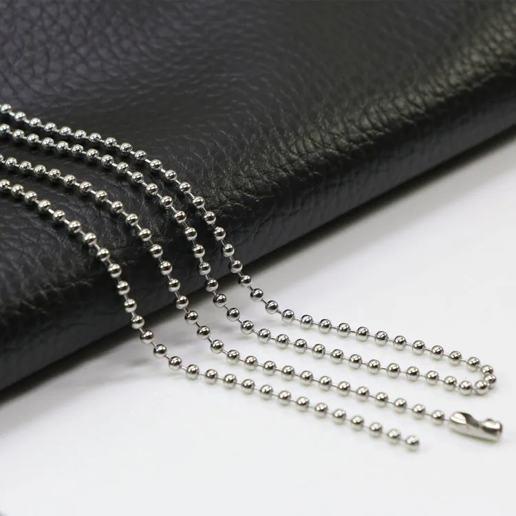 Stainless Steel Beads Chain For DIY  Men Women Pendant Necklace Good Quality 2.4mm Beads Chain For DIY Necklace Jewelry