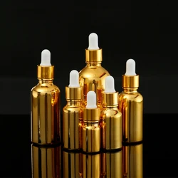 5ml 10ml 15ml 20ml 30ml 50ml 100ml Dropper Bottles Empty Essential Oil Bottle Gold Glass Perfume Dispenser Cosmetic Container