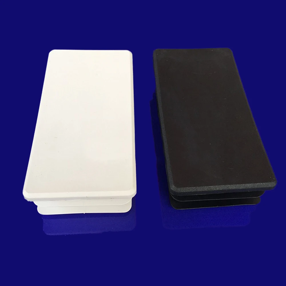 1/2/4pcs 50x100mm rettangolo plastica nero tappo terminale tappo tubo inserto tappo tappo nero/bianco