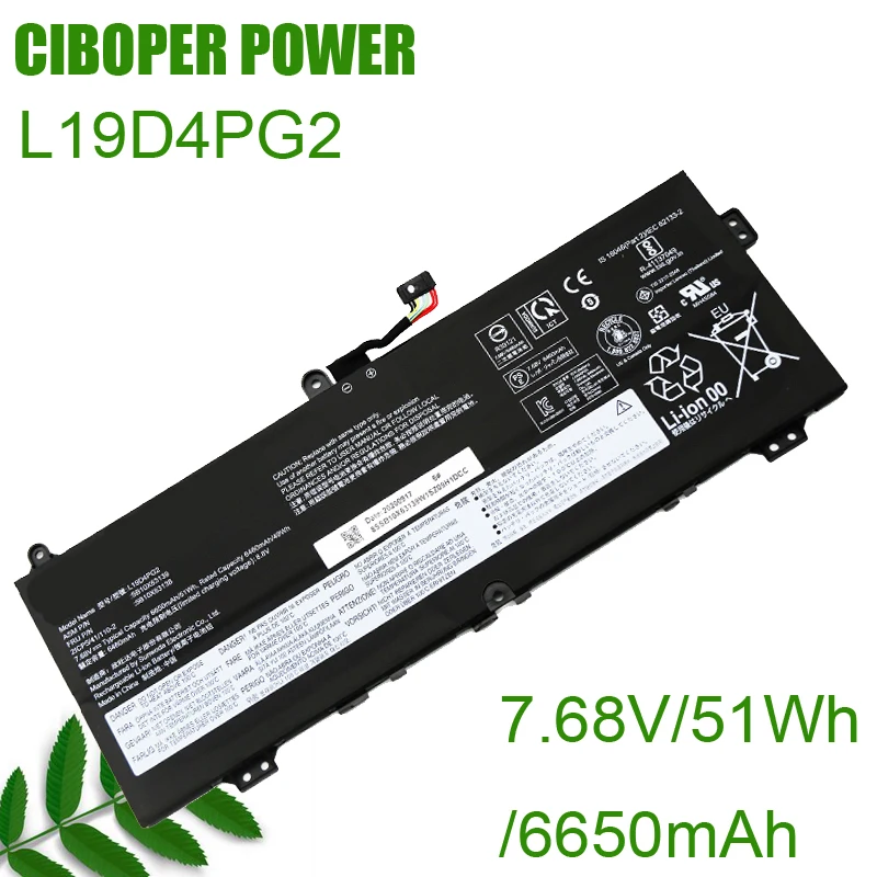 Laptop Battery L19D4PG2 51Wh L19M4PG2 L19L4PG2 For ThinkPad C13 YOGA GEN 1 Chromebook IdeaPad FLEX 5 5-1470 Flex 5-1570 Series