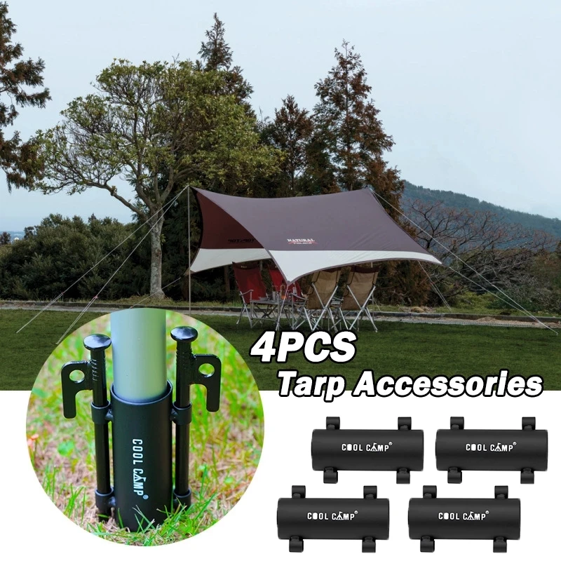 

Outdoor Camping Canopy Rod Iron Holder Fixed Tube Awning Rod Holder Reinforced Tent Awning Pole Accessories With Ground Nail