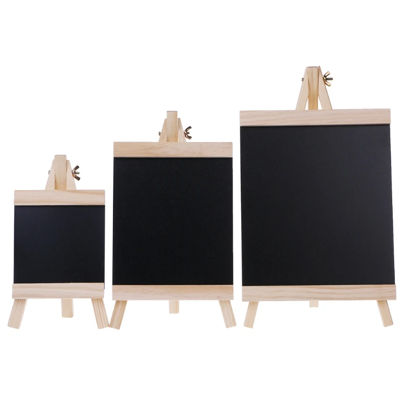 Large 20cmx21.5cm  Desktop Message Blackboard Easel Chalkboard Kids Wood Writing Boards Collapsible