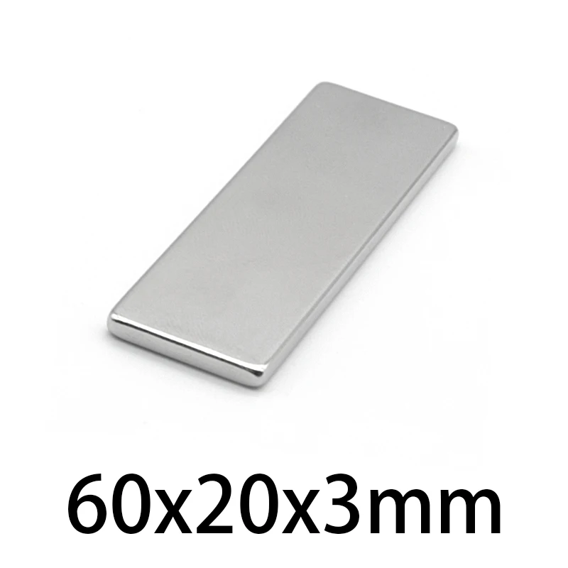 60x20x3 neodymium magnet 60mm x 20mm x 3mm n35 ndfeb super powerful permanent magnetic magnets rare earth